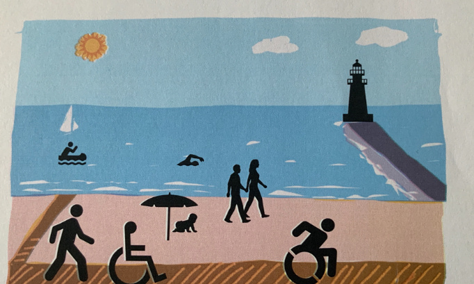 Été 2021, la plage St Goustan ( le Croisic ) enfin adaptée pour les personnes à mobilité réduite