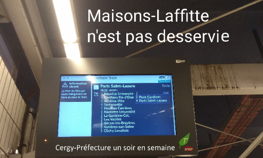 POUR QUE TOUS LES TRAINS (LIGNE L COMME RER A) MARQUENT L’ARRÊT A MAISONS-LAFFITTE