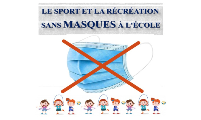 Pétition contre le port du masque à l'extérieur et pendant les pratiques sportives à l'école.