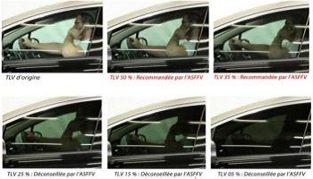 Pour l'interdiction des vitres teintées latérales avant