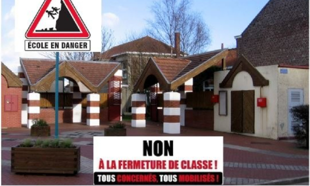 NON à la fermeture de classe à ZUYDCOOTE !