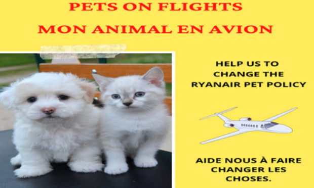 Pour que Ryanair autorise enfin les animaux à voyager en cabine !