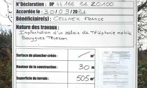 Non à l'implantation d'une 5ème antenne relais à Saint Jean de Boiseau