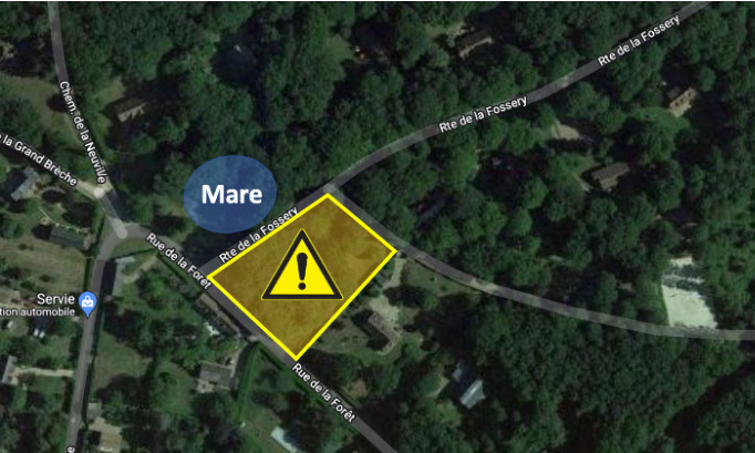 NON à l'aire de jeu et parking face à la mare de la Fossery (Bretagnolles/La Boissière)