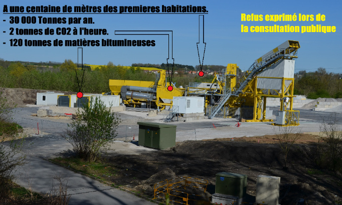 Non à la nouvelle centrale à bitume implantée aux portes de Guise (02) 5 000 habitants.