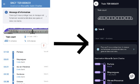 Urgence : pour le rétablissement de l'aperçu du train sur SNCF Connect