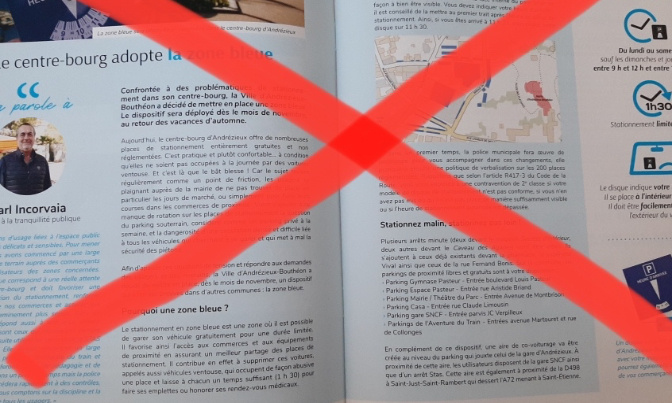 Opposition à la « zone bleue » Andrezieux - Centre Bourg !