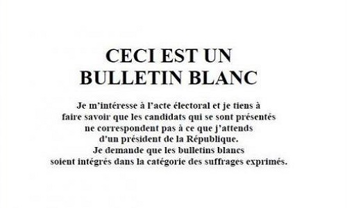 Pour la reconnaissance du vote blanc !