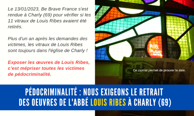 Pour le retrait des oeuvres du pédocriminel et abbé Louis Ribes à Charly (69)