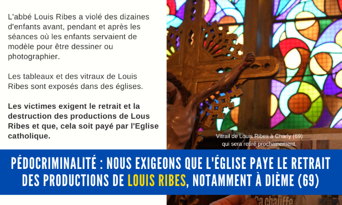 L'église doit payer le retrait des productions du pédocriminel et abbé Louis Ribes à Dième (69)