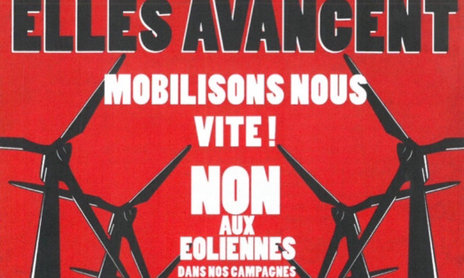 Préservons notre cadre de vie ,refus des éoliennes hautes de 150m à  500 m de nos maisons.