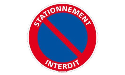 Panneau interdiction de stationnement