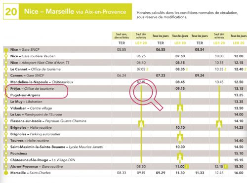 Obtenir l'arrêt à Fréjus, du bus Aix-Nice les vendredi et dimanche soir pour les étudiants