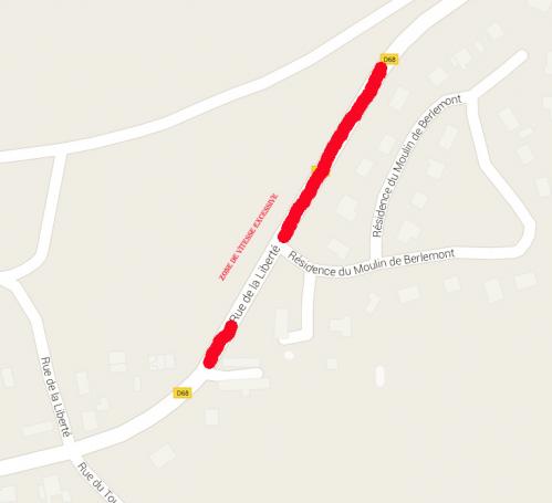 Implantation d'une zone 30 sur la D68 - Sortie Savy vers Saint-Quentin