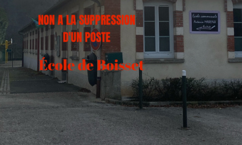 Non à la suppression d'un poste d'enseignant à Boisset à la rentrée 2024