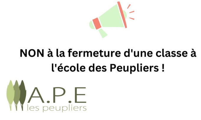 Non à la fermeture de classe à l'école des Peupliers (59350)