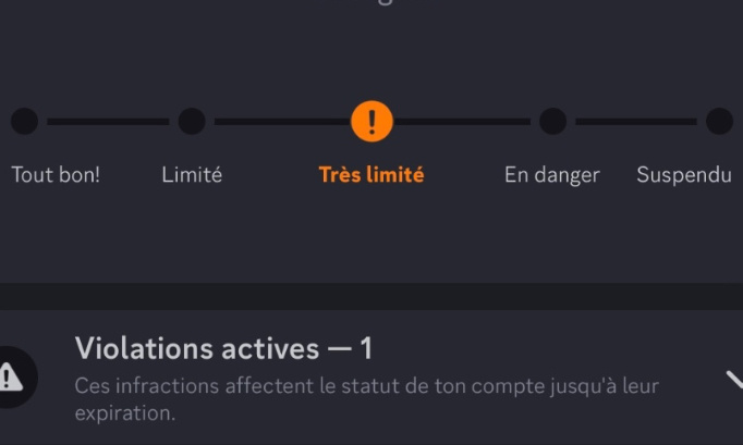 Sanctions vis &agrave; vis des serveurs rejoints qui ne respectent pas les ToS de Discord.