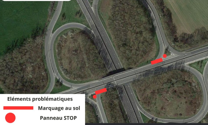 Amélioration de la signalisation de l' intersection entre N98 et N90