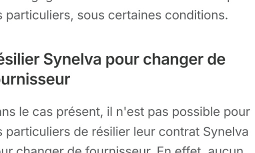 Que synelva n'est plus le monopole