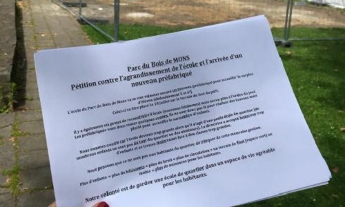 Empêcher l'arrivée d'un préfabriqué supplémentaire au Parc du Bois de Mons