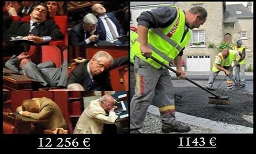 Suppression de tous les  privilèges des Elus. ( ex : les impôts )