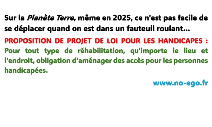 100% RESPECT DES DROITS DES HANDICAPES LORS DE LA REHABILITATION DE TOUT TYPE D'HABITATION