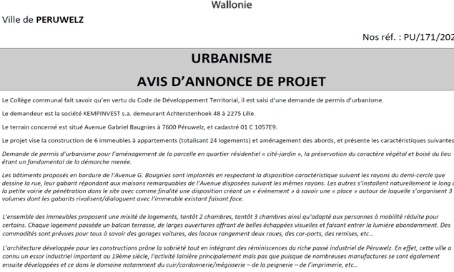 Protéger la Verte Chasse et l’Avenue Gabriel Baugnies à Péruwelz