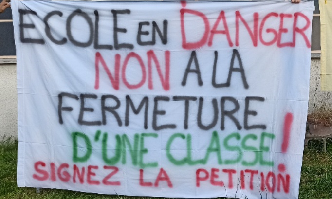 Non! à la fermeture d'une classe à l'école Roger Sudre !