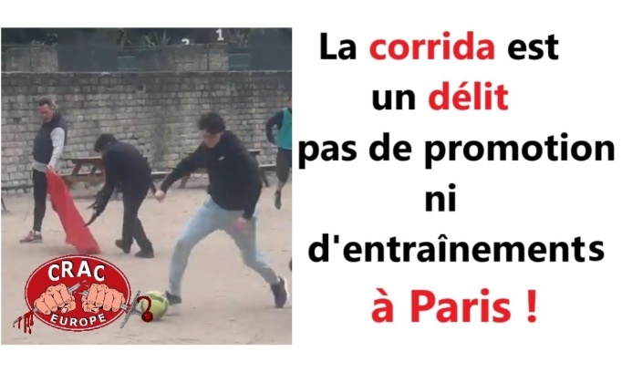 Corrida et Paris, stop aux entraînements et au prosélytisme