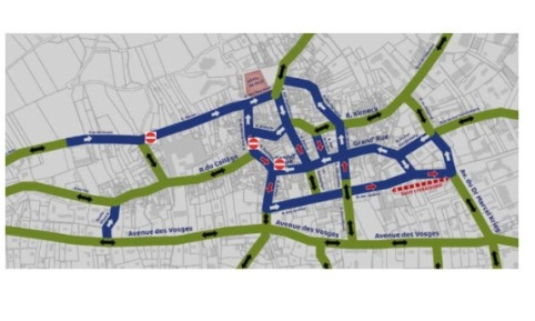 Sens interdit --- Rue Neuve et Rue Taufflieb