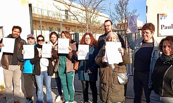 Contre la fermeture d'une classe à l'école Paul Bert à Sète