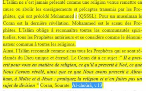 Une annonce officielle que Daech n'est pas une organisation musulmane et que ses actes sont banis par l'Islam
