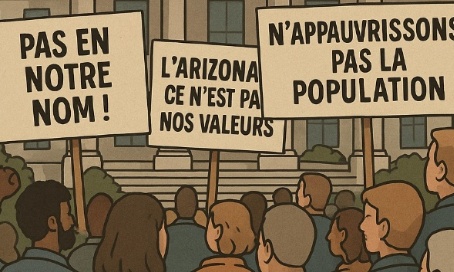 Electeurs des Engagés, nous ne pouvons nous résoudre à accepter le fossé existant entre les promesses électorales du Mouvement et ses valeurs fondamentales et les orientations de l'Arizona. Réagissons !