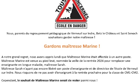 Gardons Maîtresse Marine !