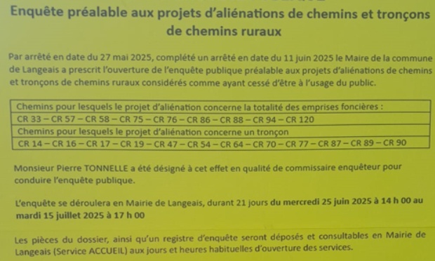 Pour la défense chemins ruraux de Langeais