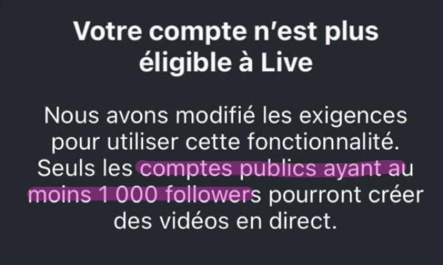 Non à la règle des 1000 abonnés pour faire des lives Instagram !