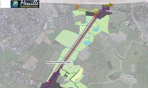 Contre le passage de la ligne haute tension de RTE au milieu des zones pavillonnaires de Descanneville sur la commune de Merville Franceville.