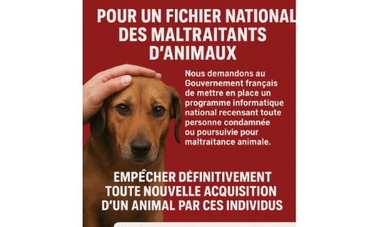 Pour un fichier national des maltraitants d'animaux