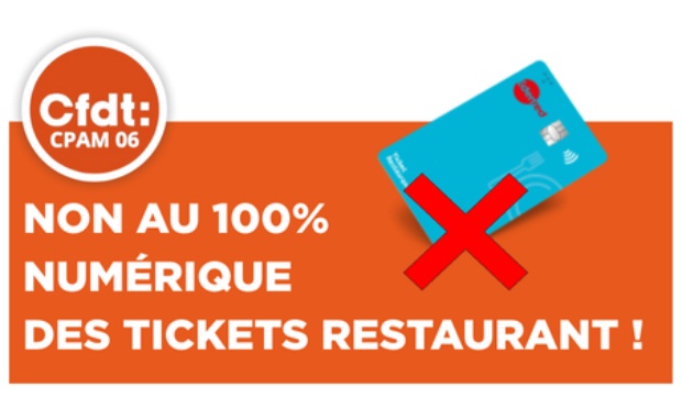 Non au ticket restaurant 100% numérique ! Défendons notre pouvoir d’achat !