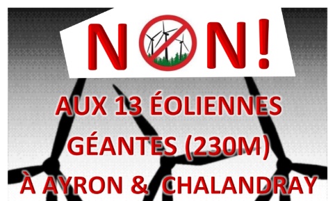 Non aux éoliennes géantes à Chalandray et Ayron !