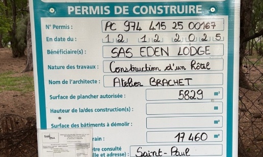 Non au projet d’hôtel de 121 chambres à La Saline-les-Bains (parcelle EW 441)