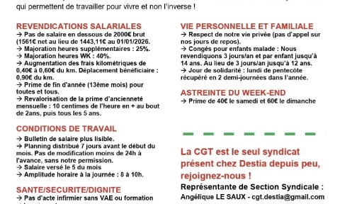 Pour que Destia respecte le droit et améliore les conditions