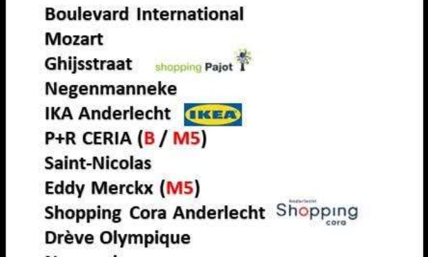 pour une Ligne 78 : Gare du Midi - Gare de l'Ouest