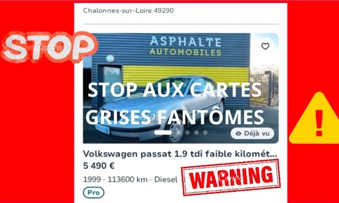 Stop au scandale des cartes grises chez Asphalte Automobiles (Chalonnes-sur-Loire) !