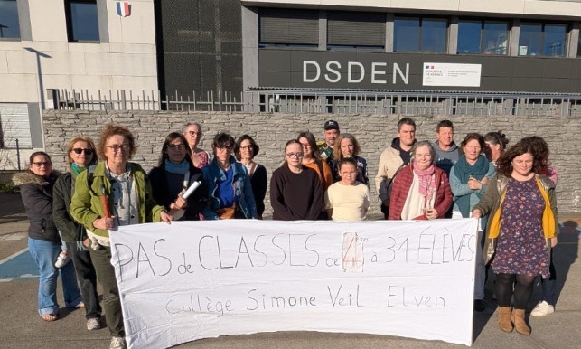 Non aux classes surchargées au Collège Simone Veil d'Elven !