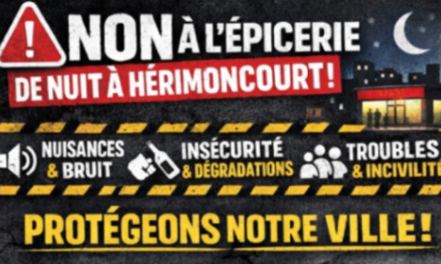 Non à l'épicerie de nuit a Hérimoncourt