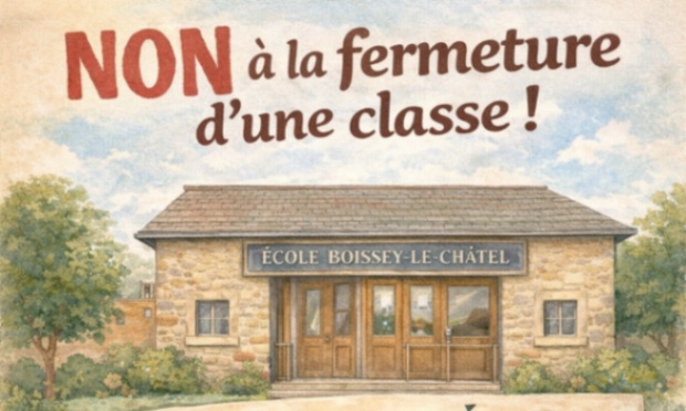 Non à la fermeture d’une classe à l’école de Boissey-le-Châtel