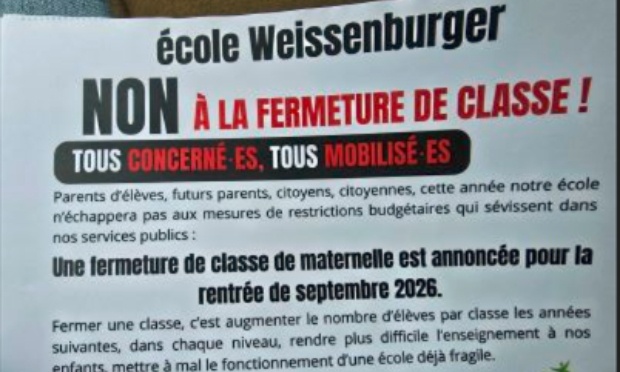 École Weissenburger Noyon - Non à la fermeture de classe !