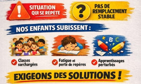 Pour le remplacement stable de l'enseignante absente de MS/GS1, Ecole maternelle Le Cèdre