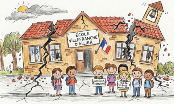 NON à la fermeture de classe à Villefranche-d’Allier : Préservons l'avenir de nos enfants
